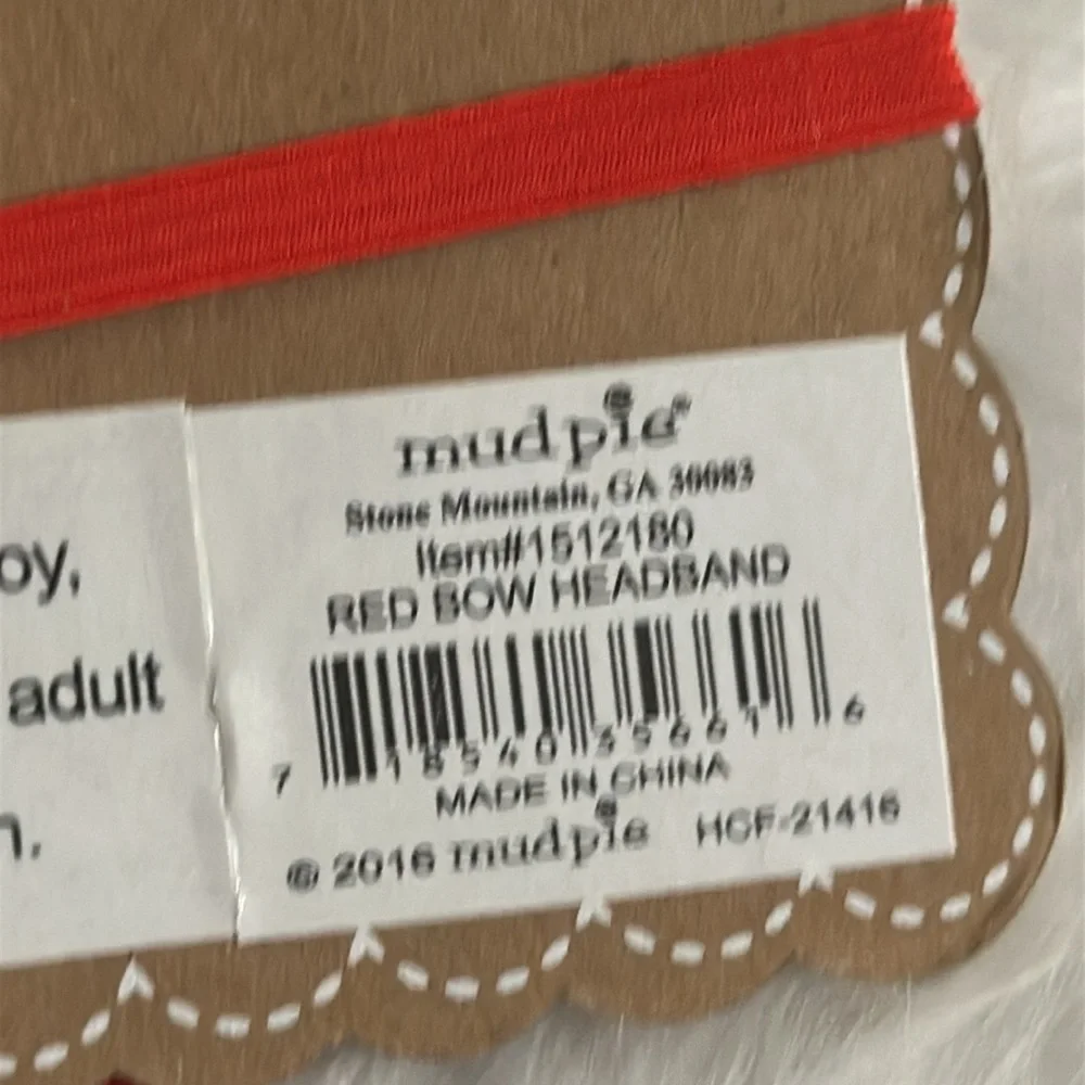 Mud Pie Red Soft Headband